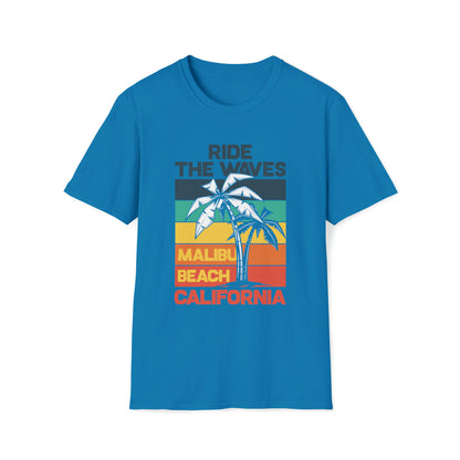 Ride The Waves Malibu Beach |Beach Life Clothing | Ocean Vibes Apparel Sapphire