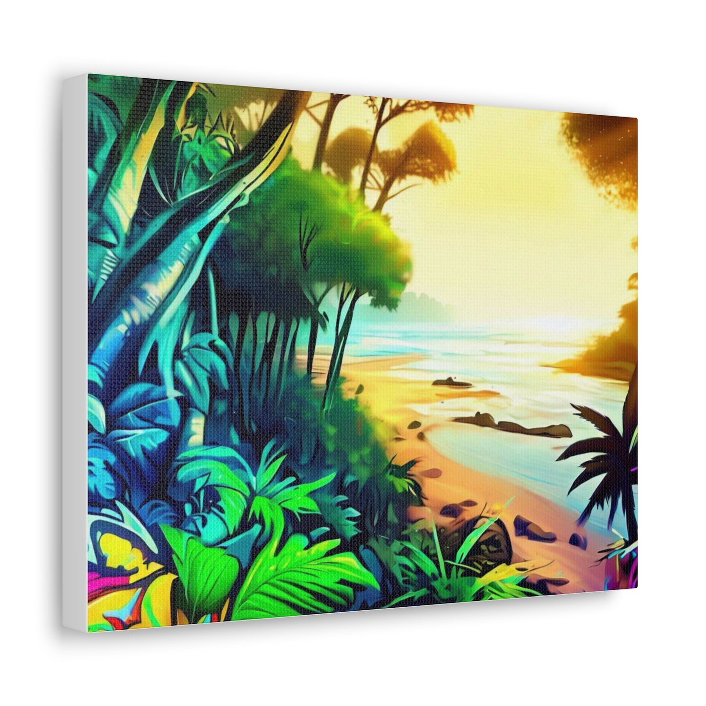 Jungle Riverbed, Jungle Sunset, Graffiti art prints, Street art canvas, Urban art decor, Graffiti-style wall art, Graffiti canvas prints, Street art posters - SaviTraviDesigns