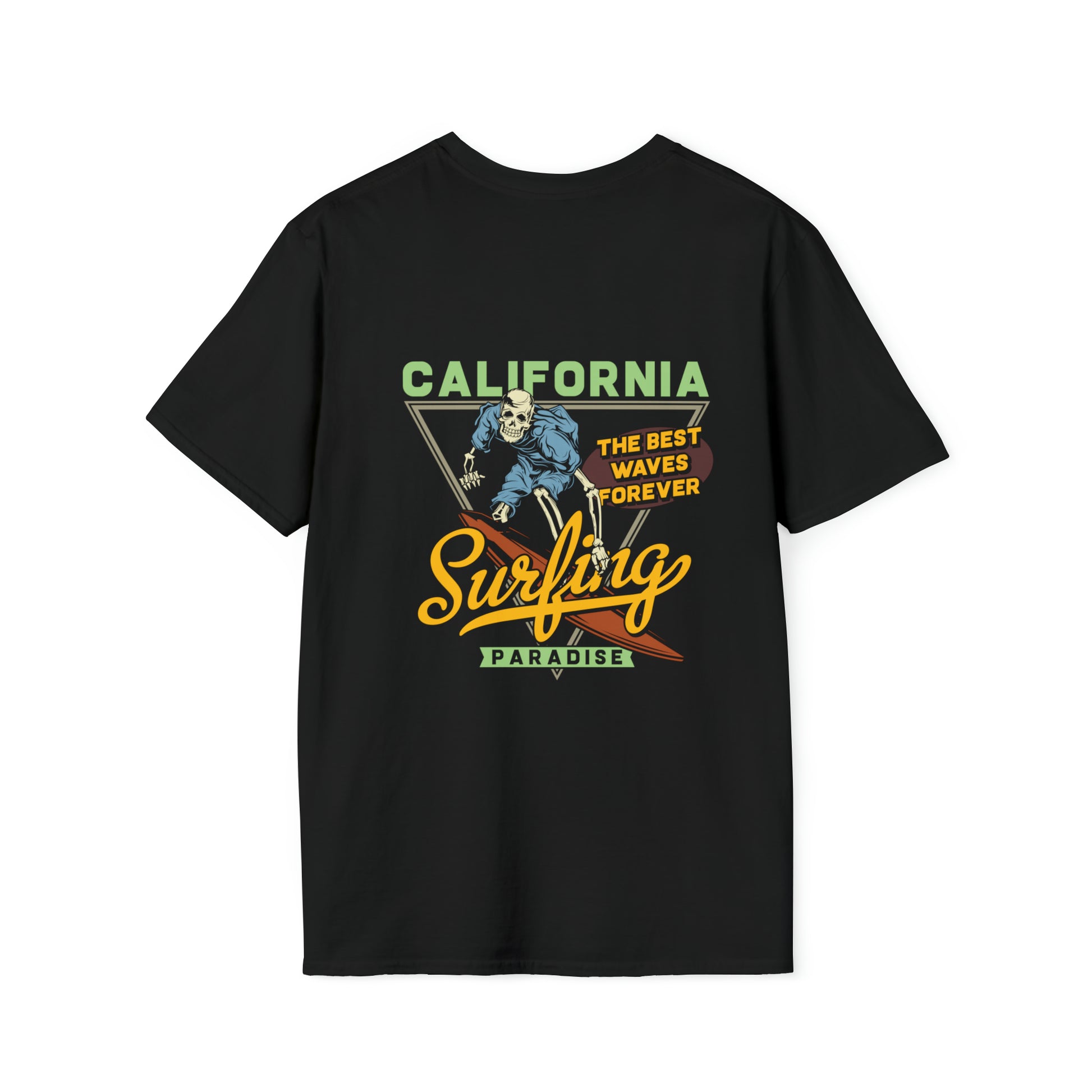 California Surfing Paradise, Beachwear Graphics, Tropical T-Shirt Designs, Ocean-Inspired Shirts, Surfing Graphics, Sun and Sand Apparel, Summer Wardrobe Essentials - SaviTraviDesigns