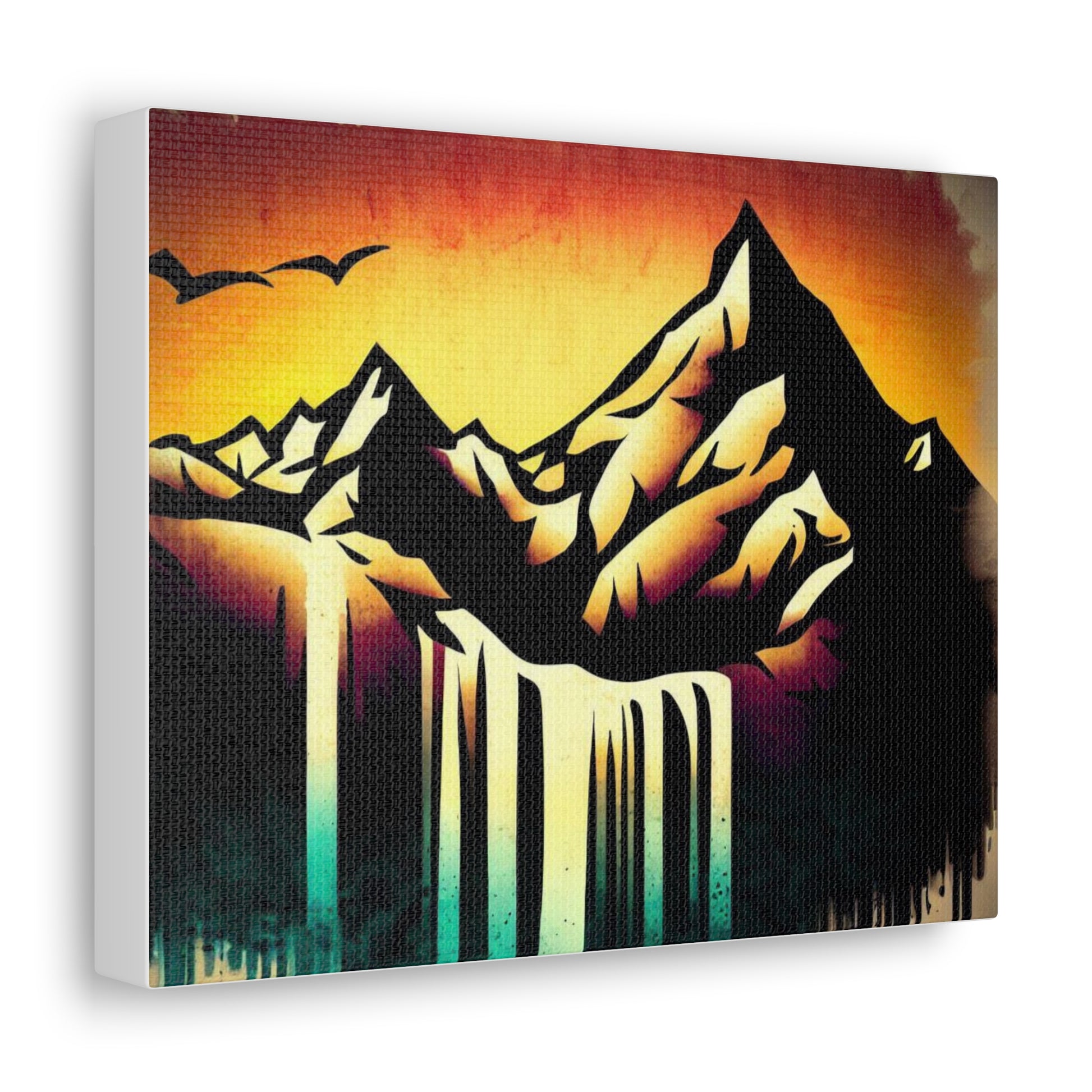 Mountain Waterfall, Graffiti art prints, Street art canvas, Urban art decor, Graffiti-style wall art, Graffiti canvas prints, Street art posters - SaviTraviDesigns