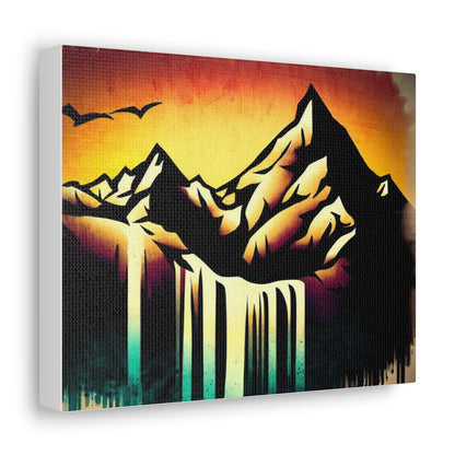 Mountain Waterfall, Graffiti art prints, Street art canvas, Urban art decor, Graffiti-style wall art, Graffiti canvas prints, Street art posters - SaviTraviDesigns