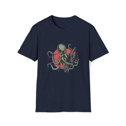 Octopus Surfing |Beach Lifestyle Shirts | Summer Vibe Apparel Navy