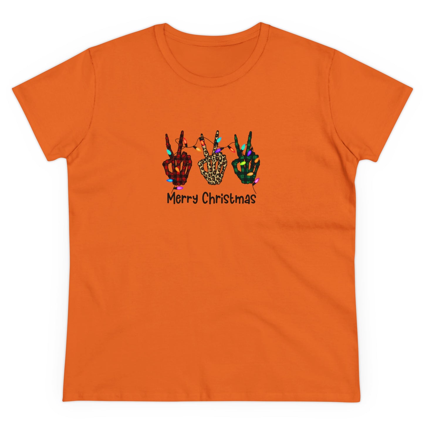 Merry Christmas, Skeleton Christmas, Christmas Graphic Shirts, Festive Holiday T-Shirts, Ugly Christmas Sweater Tees, Funny Christmas Shirt Designs, Cute Xmas Graphic Tees Orange