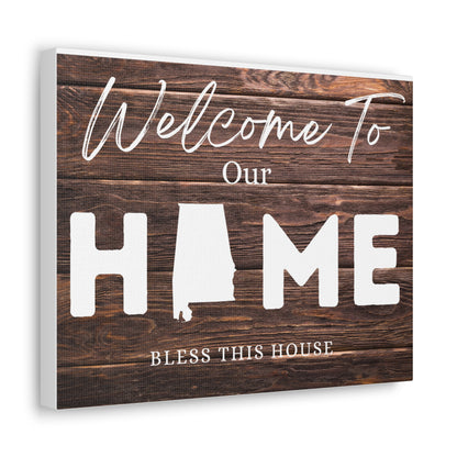 Alabama, Rustic Welcome to Our Home Sign, Our first home Sign, New Home Sign, Housewarming Gift, Personalized Home, Wood Signs, Wall Decor