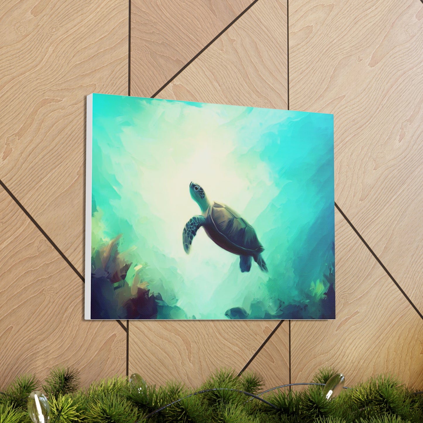 Sea Turtle wall art, ocean art, Canvas Gallery Wraps, Ocean Animal, Turtle