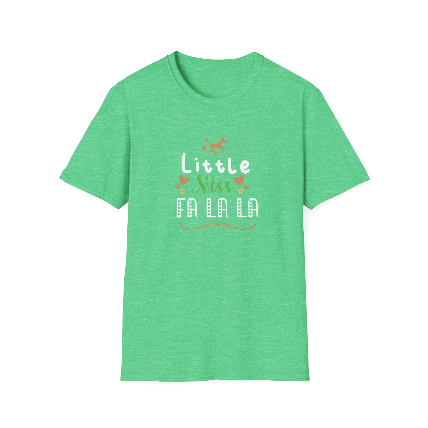 Little Miss Fa La La La Holiday Graphic T Shirt Heather Irish Green