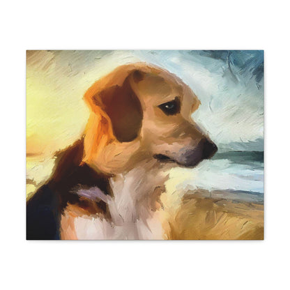 Dog wall art, beach wall art, ocean art, Canvas Gallery Wraps, Pet Beach - SaviTraviDesigns