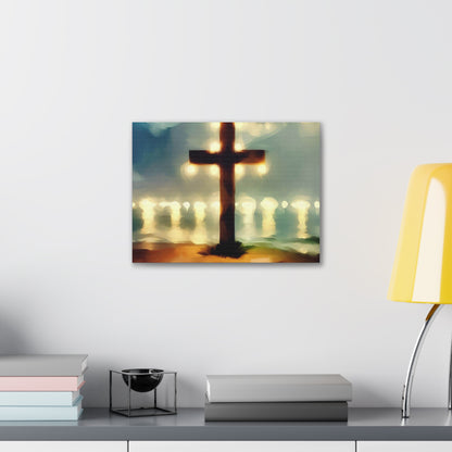 Christian wall art, Cross wall art, Beach art, Canvas Gallery Wrap - SaviTraviDesigns