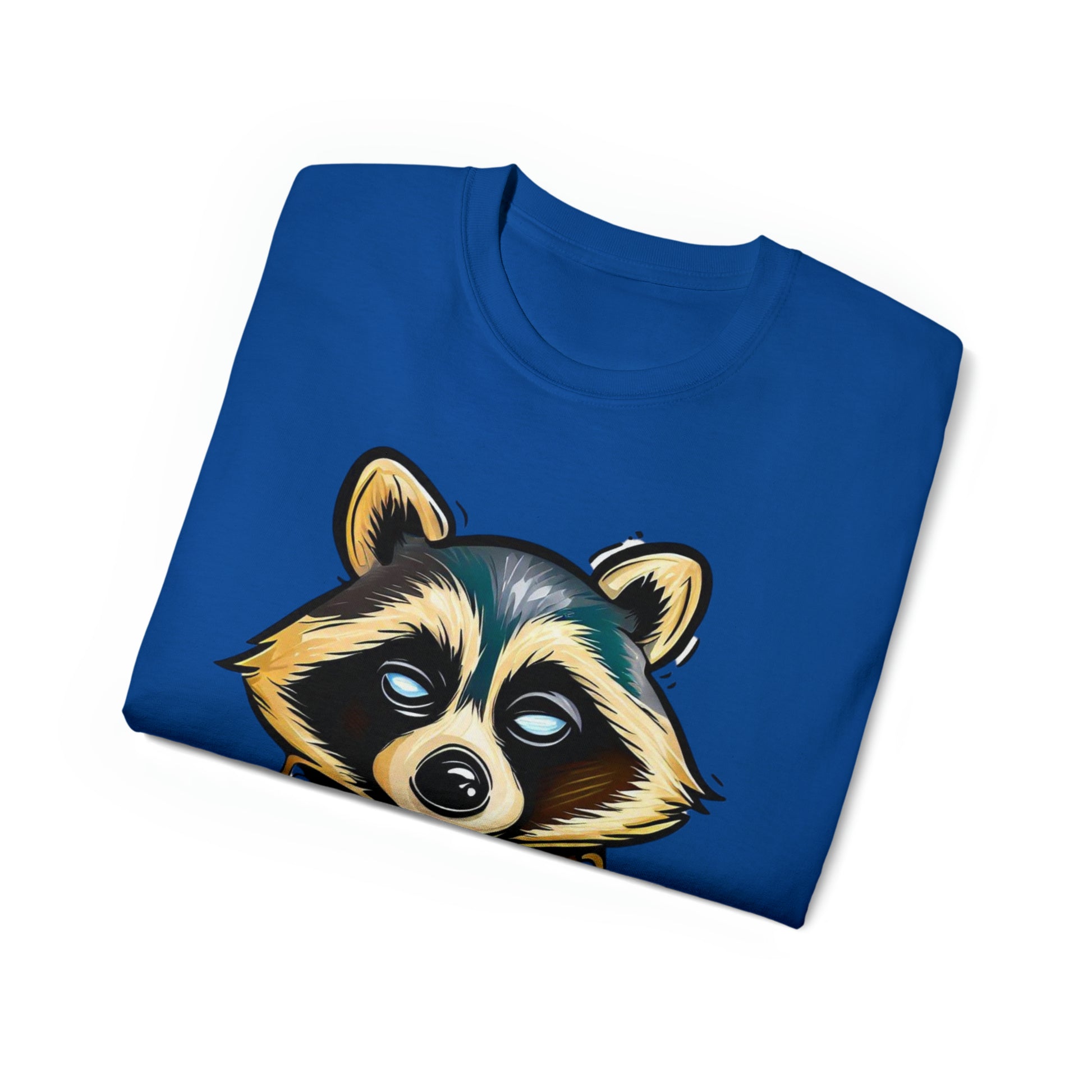 Raccoon Shirt, Graffiti Print Shirt, Unisex Ultra Cotton Tee, Golden Raccoon - SaviTraviDesigns