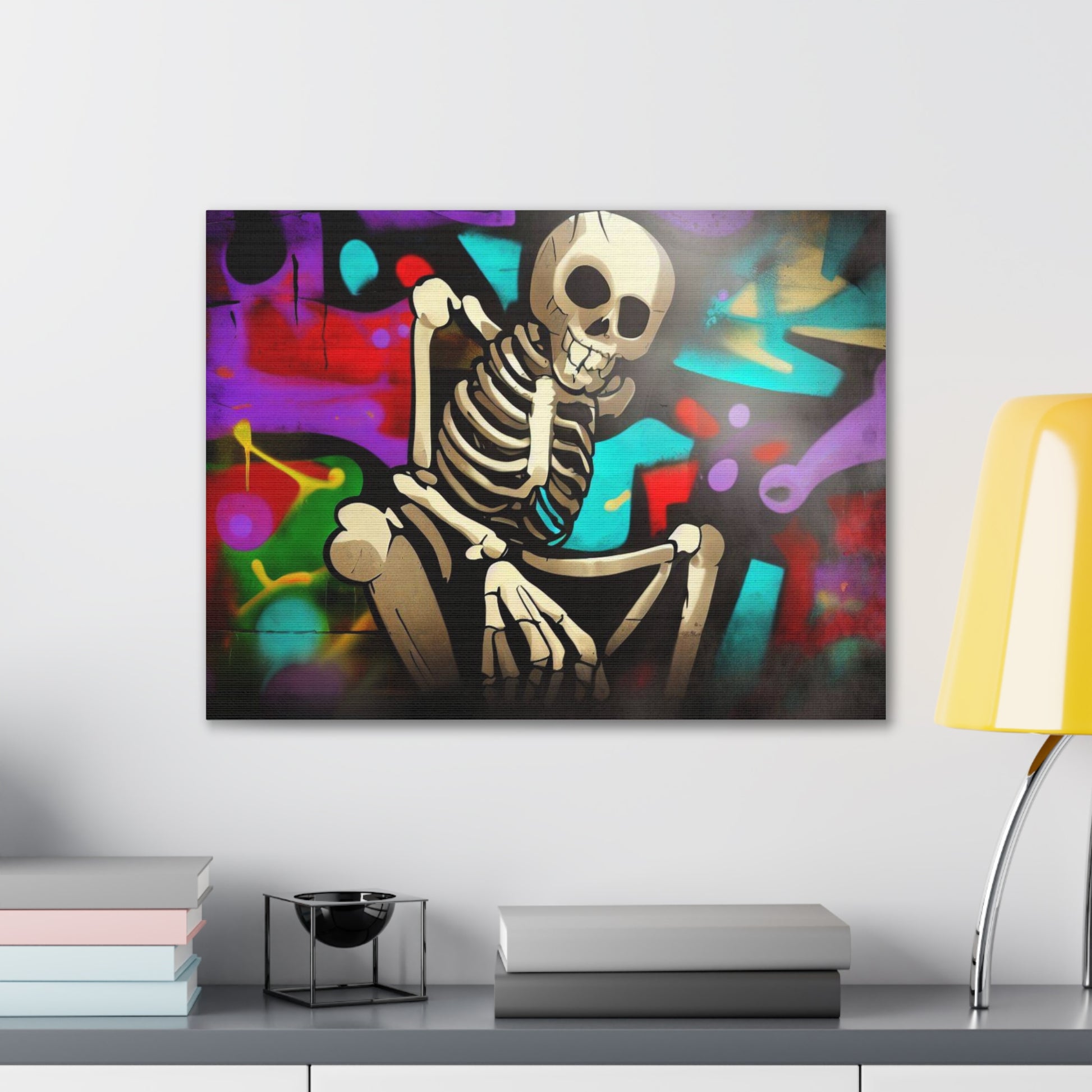 Halloween art, Skeleton canvas prints, Scary Halloween decor, Halloween home decor, Halloween wall, Gothic wall decor, Canvas Gallery Wraps - SaviTraviDesigns