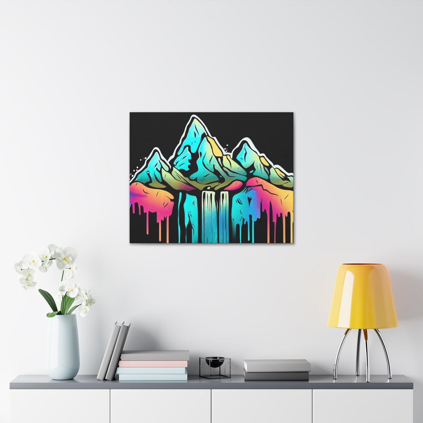 Mountain Waterfall, Graffiti-inspired home decor, Modern street art prints, Graffiti wall art, Street art canvas art, Graffiti artist prints - SaviTraviDesigns