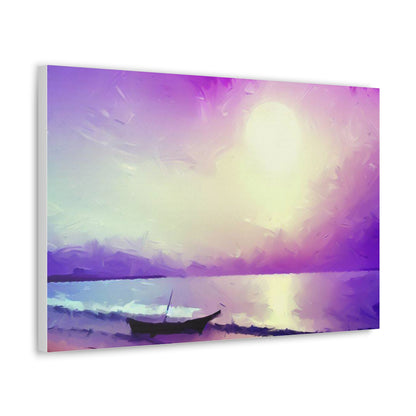 Sailboat Beach, Purple Sunset, Beach wall art, sunset wall art, beach art, Canvas Gallery Wraps