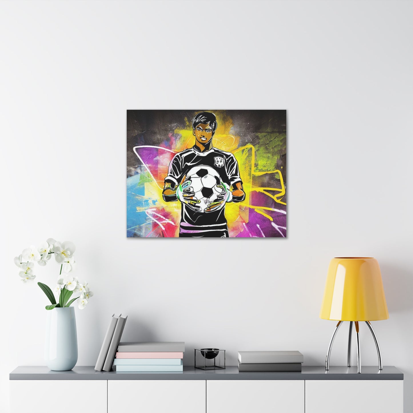 Soccer Player, Graffiti art prints, Street art canvas, Urban art decor, Graffiti-style wall art, Graffiti canvas prints, Street art posters - SaviTraviDesigns