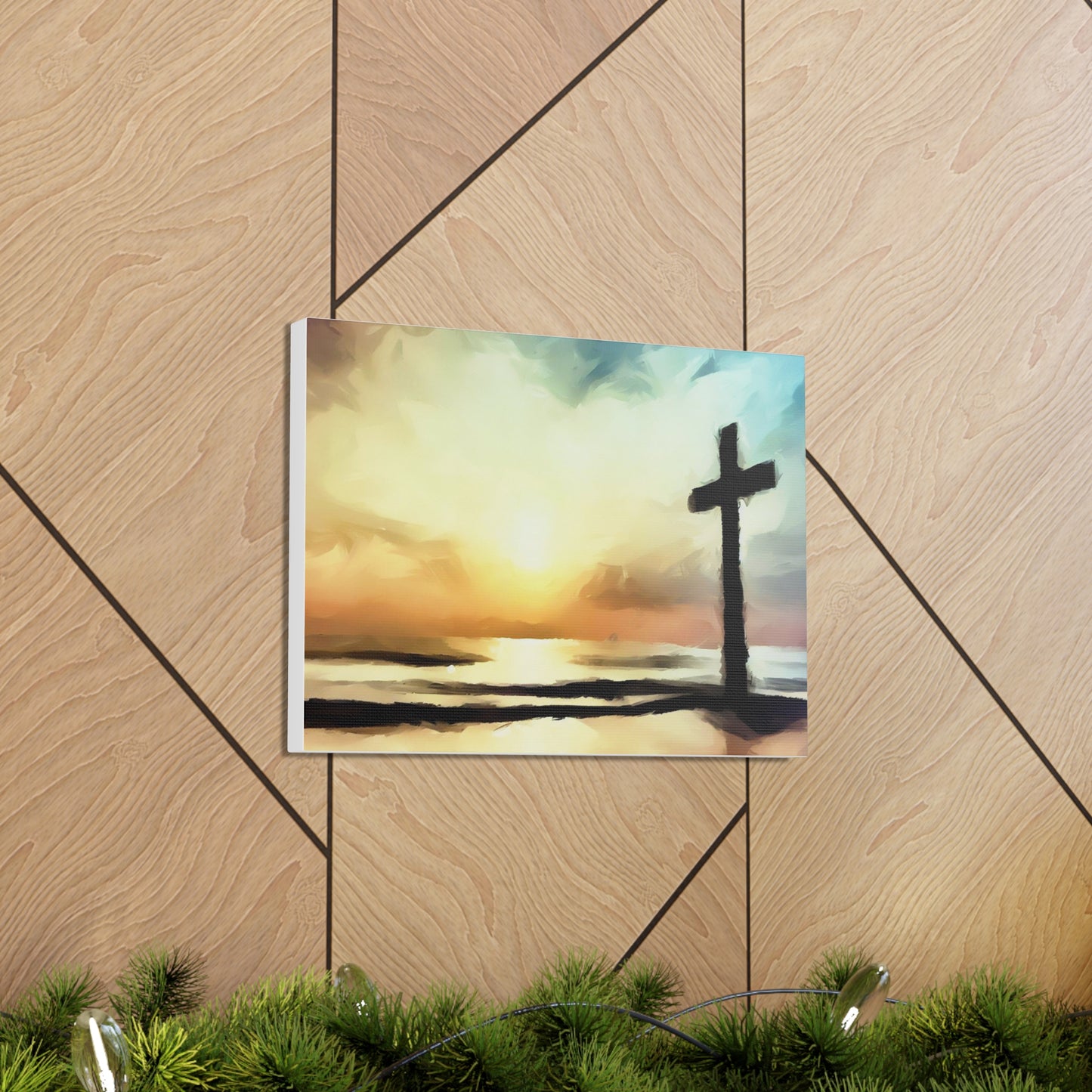 Christian wall art, Cross wall art, Beach art, ocean art, Canvas Gallery Wraps - SaviTraviDesigns