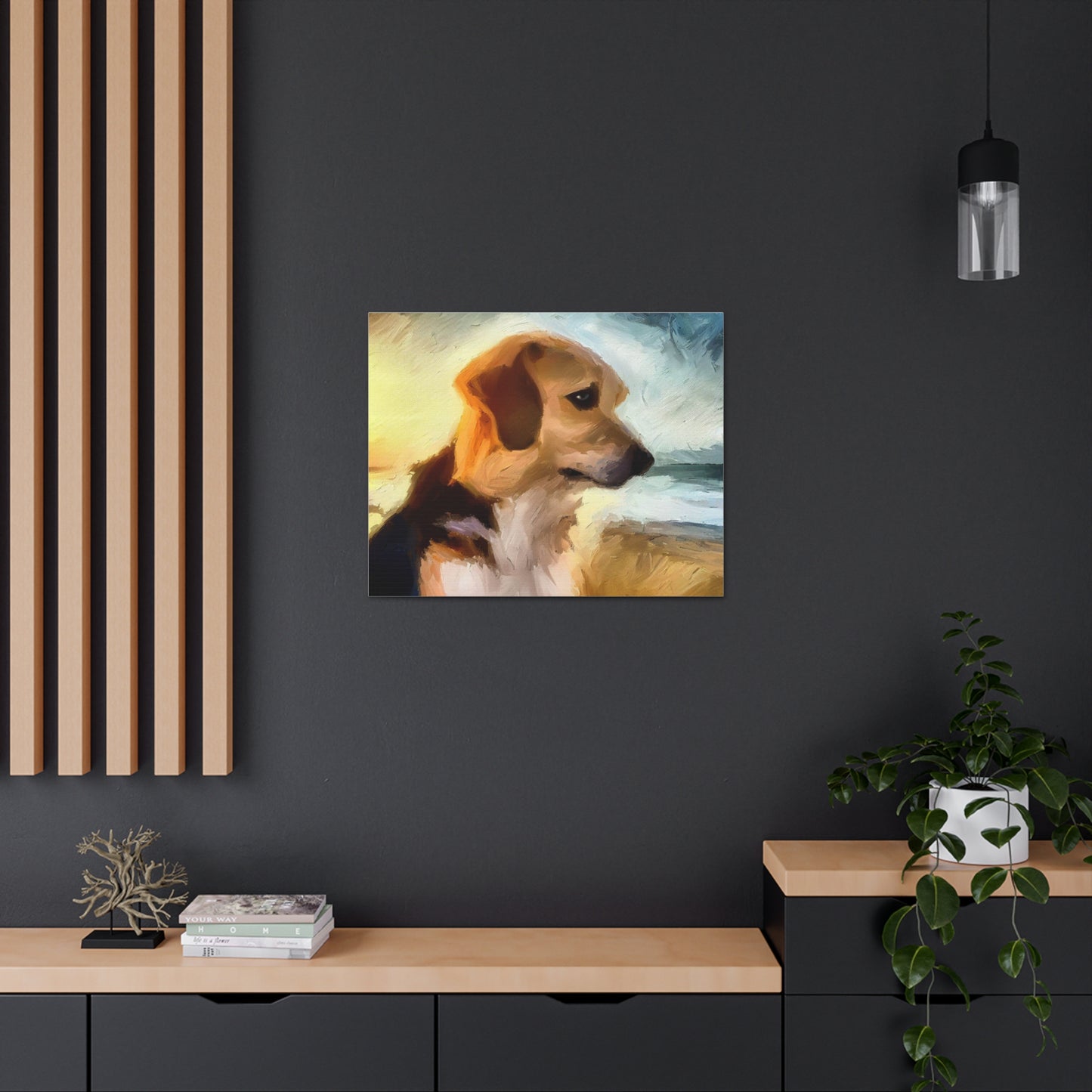 Dog wall art, beach wall art, ocean art, Canvas Gallery Wraps, Pet Beach - SaviTraviDesigns