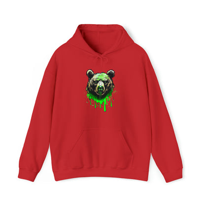 Bear Hoodie, Graffiti Graphic Shirt, Street Art, Urban Art, Unisex Hooded Sweatshirt Red