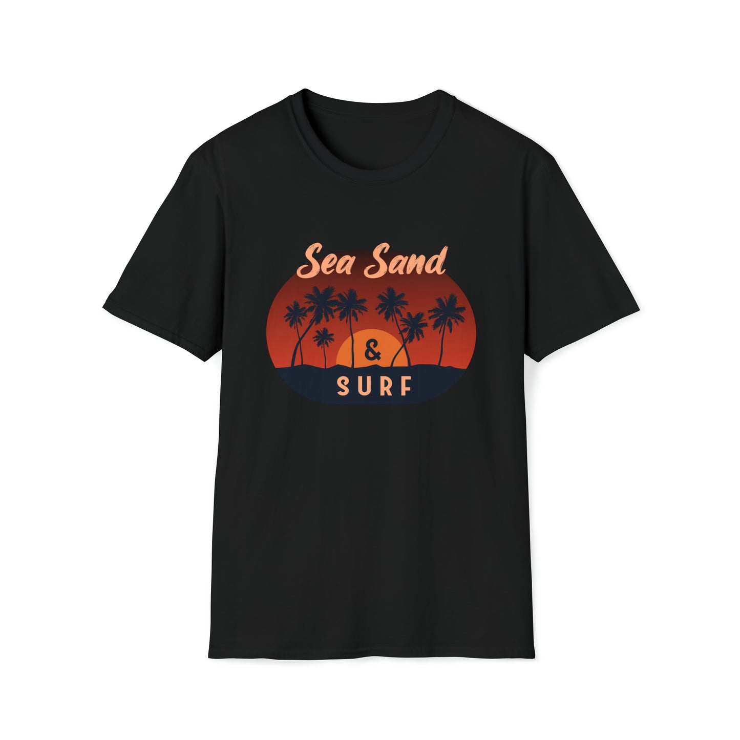 Sea Sand and Surf |Beach Lifestyle Shirts | Summer Vibe Apparel Black