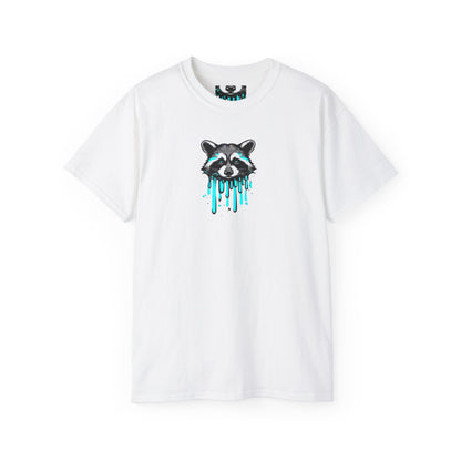 Juicy Blue Raccoon- Graffiti Print T-Shirt