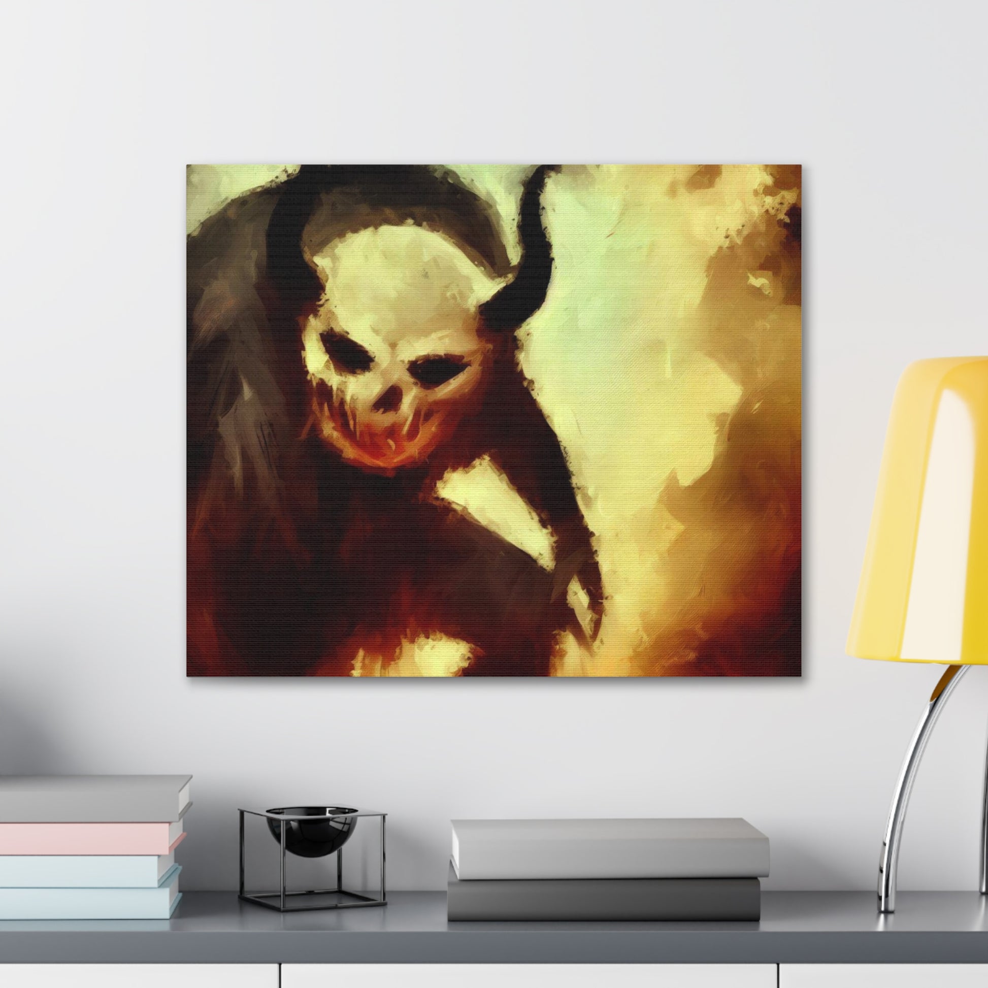 Halloween art, Demon canvas prints, Scary Halloween decor, Halloween home decor, Halloween wall, Gothic wall decor, Canvas Gallery Wraps - SaviTraviDesigns