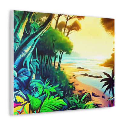 Jungle Riverbed, Jungle Sunset, Graffiti art prints, Street art canvas, Urban art decor, Graffiti-style wall art, Graffiti canvas prints, Street art posters - SaviTraviDesigns