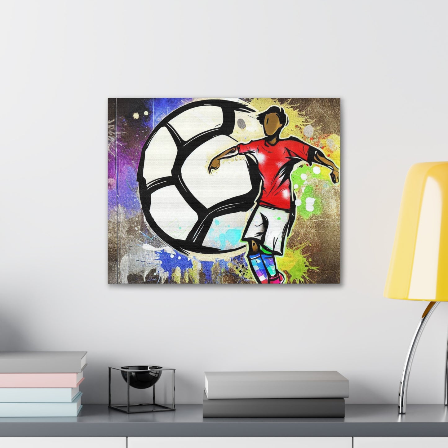 Soccer Player, Graffiti-inspired home decor, Modern street art prints, Graffiti wall art, Street art canvas art, Graffiti artist prints