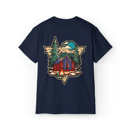 Mountain Campsite Shirt | Hiking & Camping Tee | Nature-Inspired Outdoor Apparel Navy