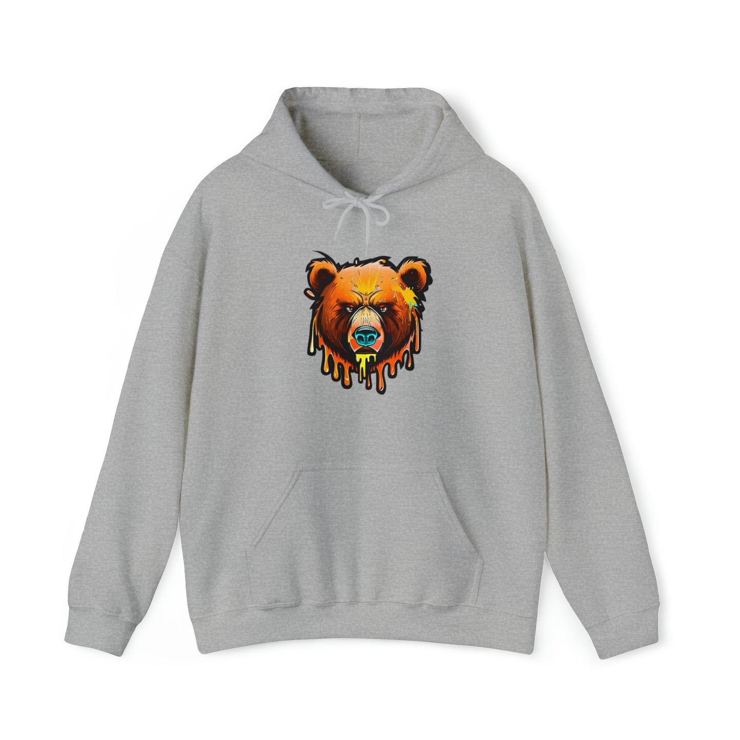 Bear Hoodie, Graffiti Graphic Shirt, Street Art, Urban Art, Unisex Hooded Sweatshirt, Bear Hoodie Sport Grey