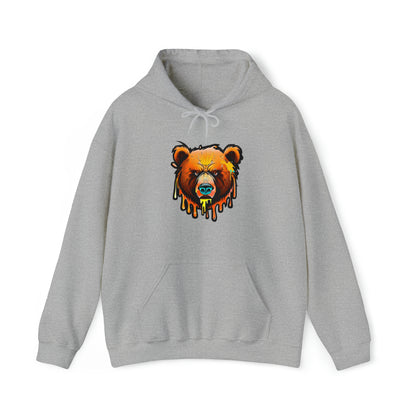 Bear Hoodie, Graffiti Graphic Shirt, Street Art, Urban Art, Unisex Hooded Sweatshirt, Bear Hoodie Sport Grey