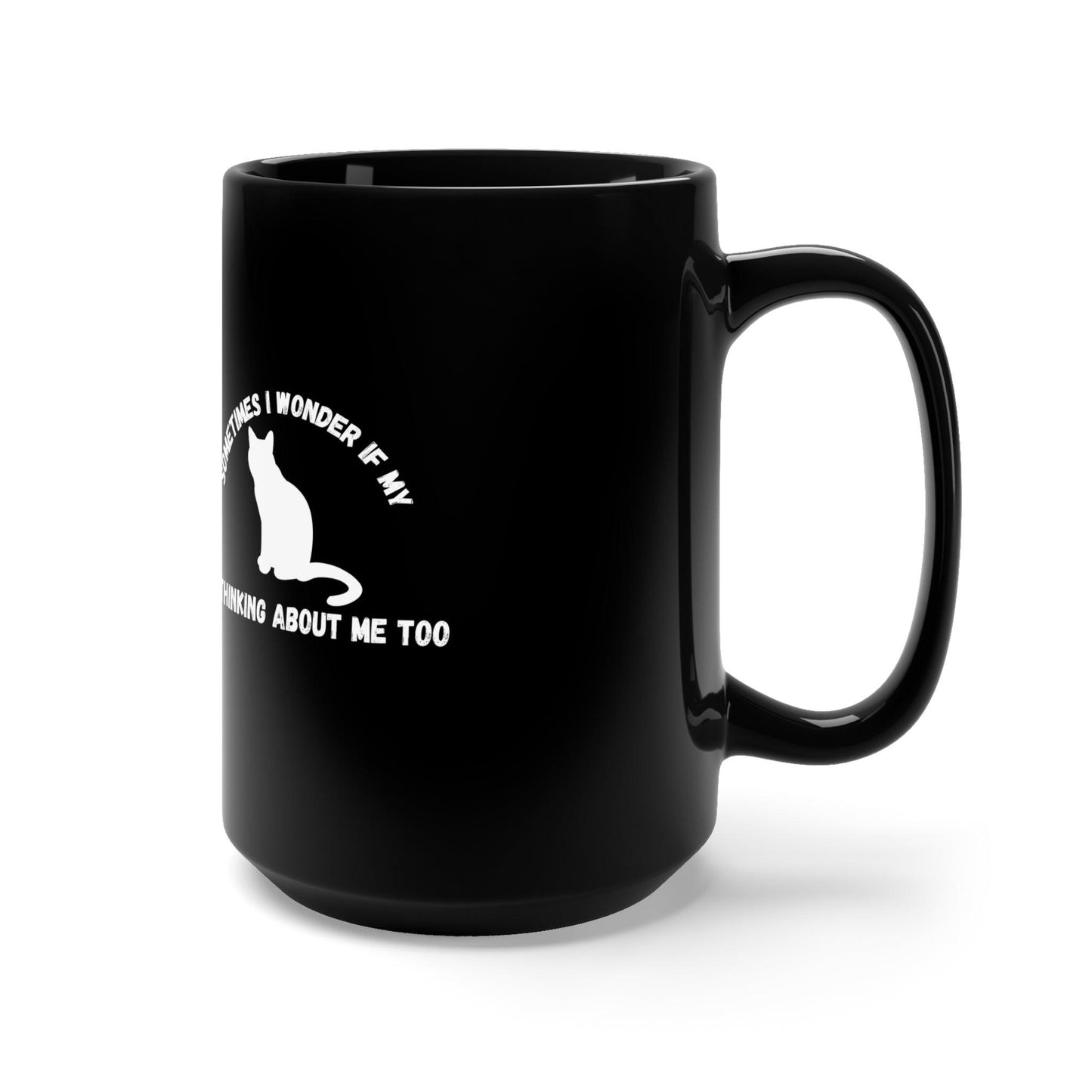 Elegant Black Cat Ceramic Mug 15oz - SaviTraviDesigns