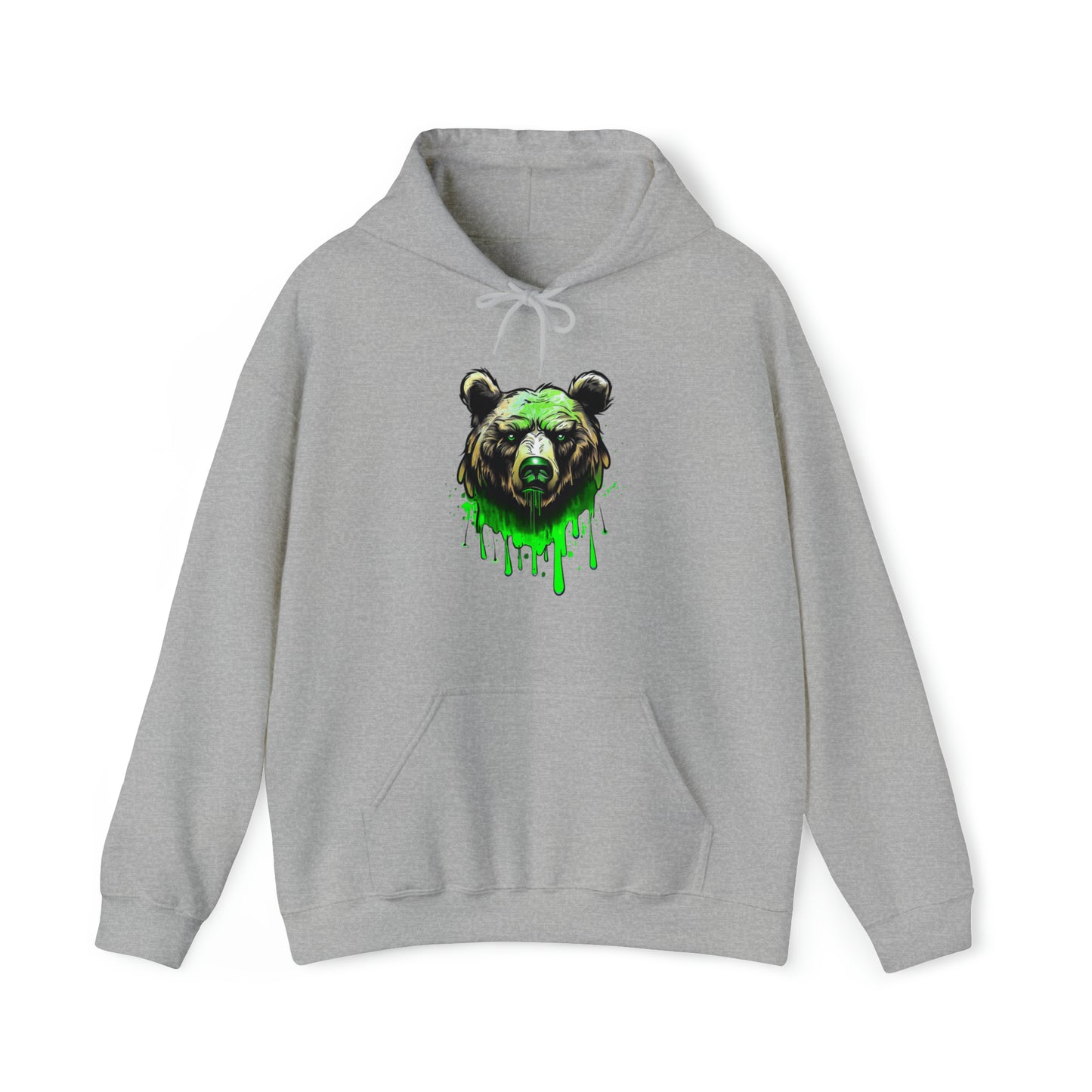 Bear Hoodie, Graffiti Graphic Shirt, Street Art, Urban Art, Unisex Hooded Sweatshirt Sport Grey