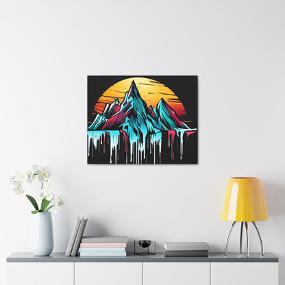 Mountain Waterfall, Glacier Melt, Graffiti art prints, Street art canvas, Urban art decor, Graffiti-style wall art, Graffiti canvas prints, Street art posters - SaviTraviDesigns