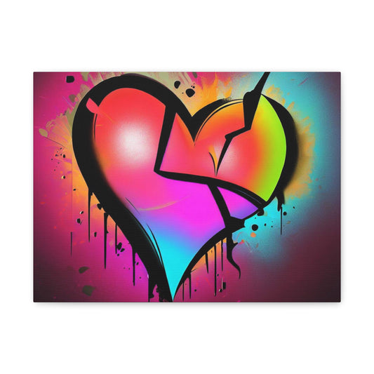 Broken Heart Art, Heart Canvas Print, Graffiti canvas prints, Spray can art, Street art canvas art, Urban graffiti art, Graffiti wall decor - SaviTraviDesigns