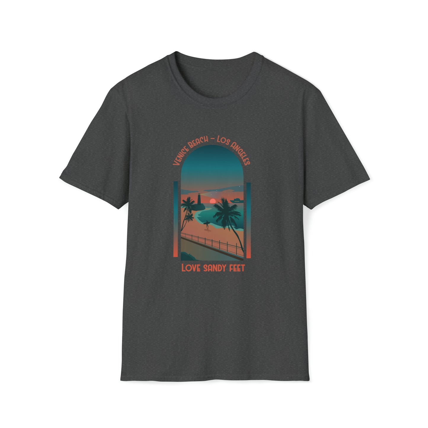 Venice Beach Sandy Feet |Beach Lifestyle Shirts | Summer Vibe Apparel Dark Heather