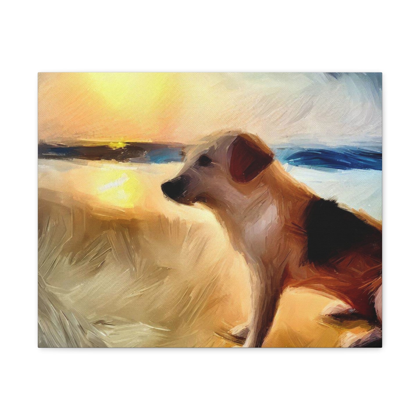 Dog wall art, beach wall art, ocean art, Canvas Gallery Wraps, Pet Beach - SaviTraviDesigns