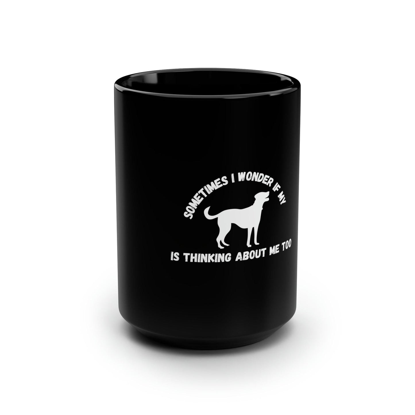 Sleek Black Dog Silhouette Mug A Stylish Tribute to Canine Companions Mug 15oz - SaviTraviDesigns