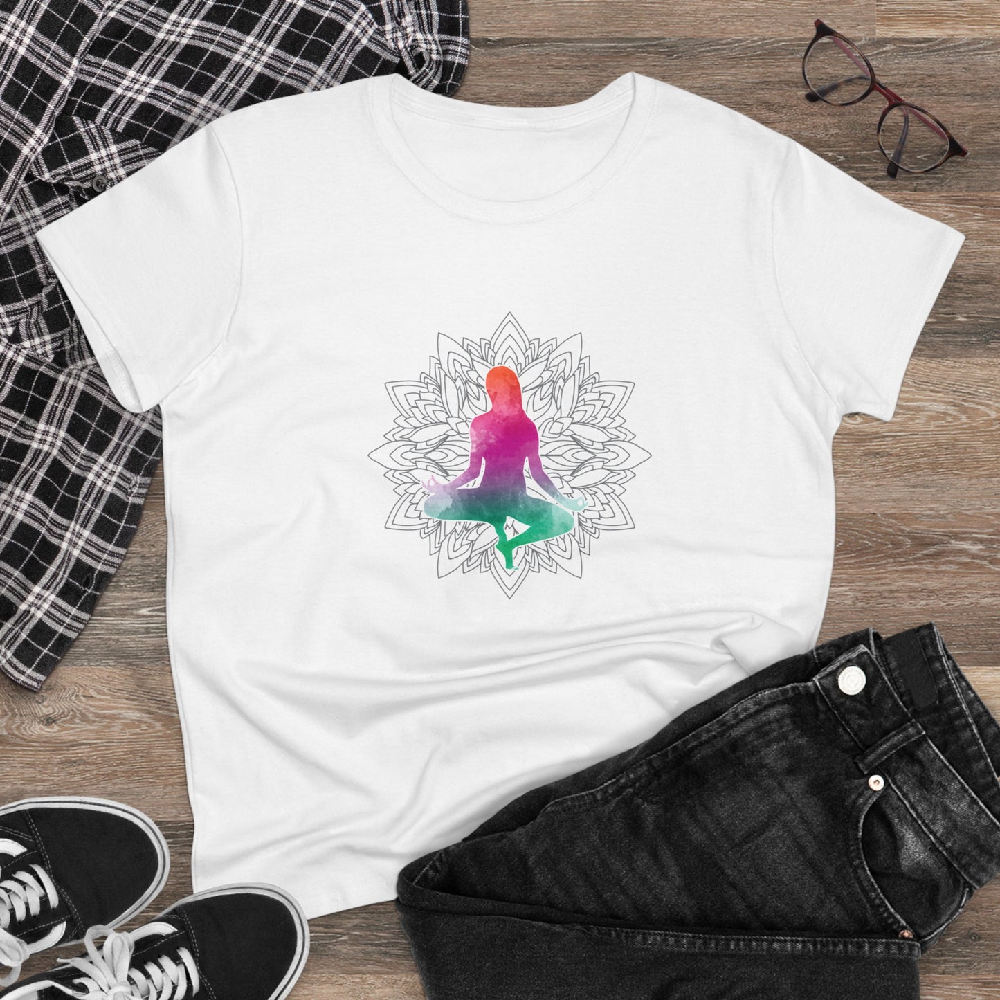 Meditation T-Shirts, Yoga Graphic Tees, Mindfulness Apparel, Zen T-Shirts, Spiritual Shirts, Chakra Tees White