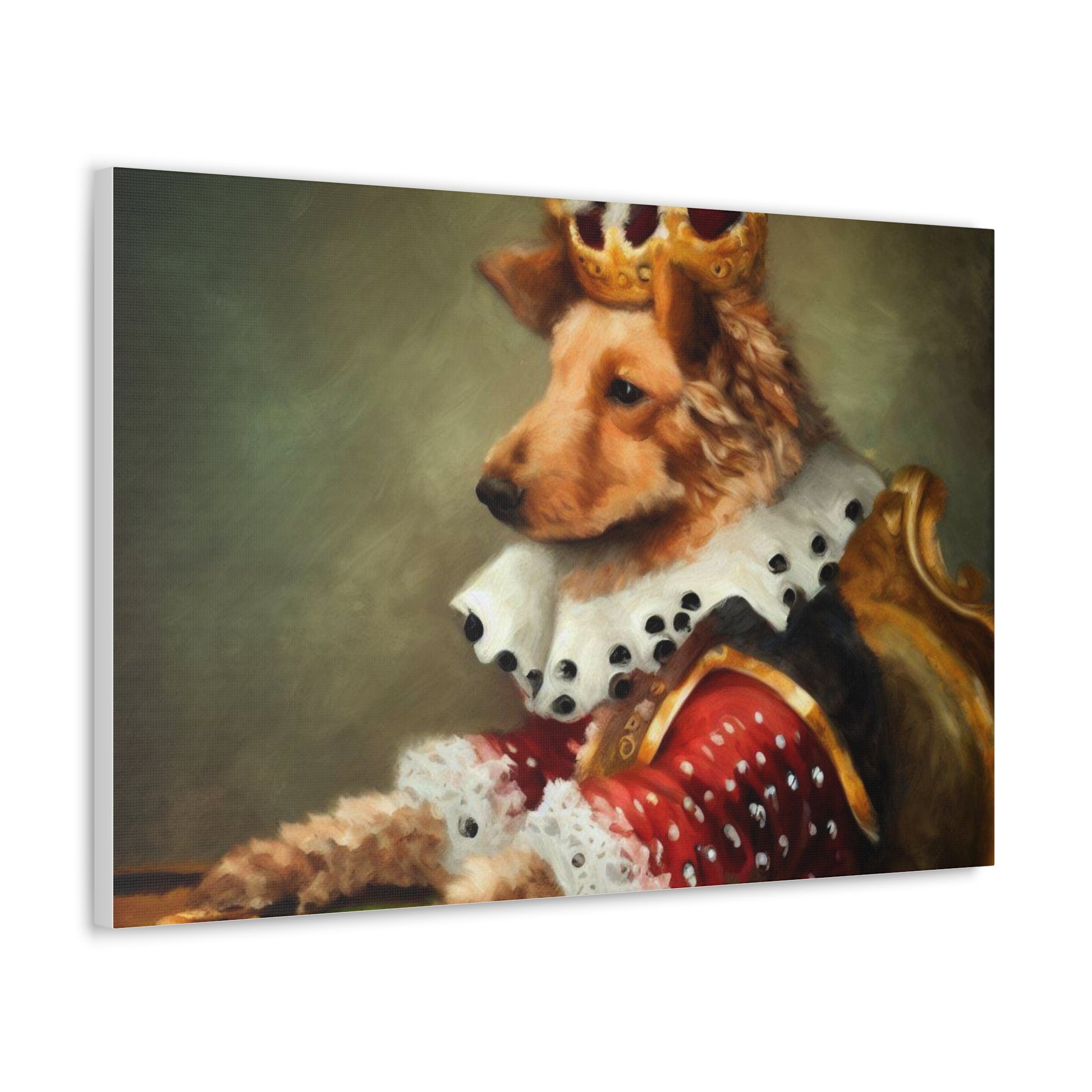 Fancy Dog, Canvas Dog Art, Dog Wall Art, Canine Canvas Art,Canvas Gallery Wraps, Pet Art, King Dog - SaviTraviDesigns