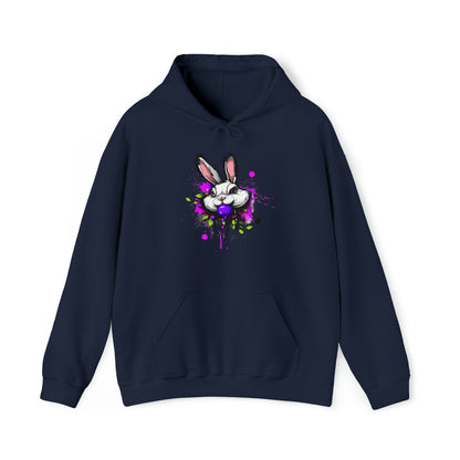 Bunny Hoodie, Graffiti Hoodie, Graffiti Sweatshirt, Bunny Urban art, Hooded Sweatshirt Navy