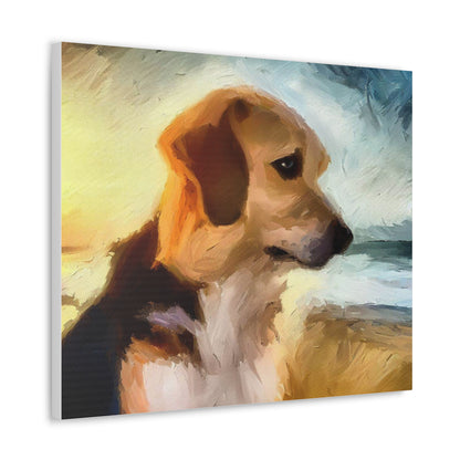 Dog wall art, beach wall art, ocean art, Canvas Gallery Wraps, Pet Beach - SaviTraviDesigns