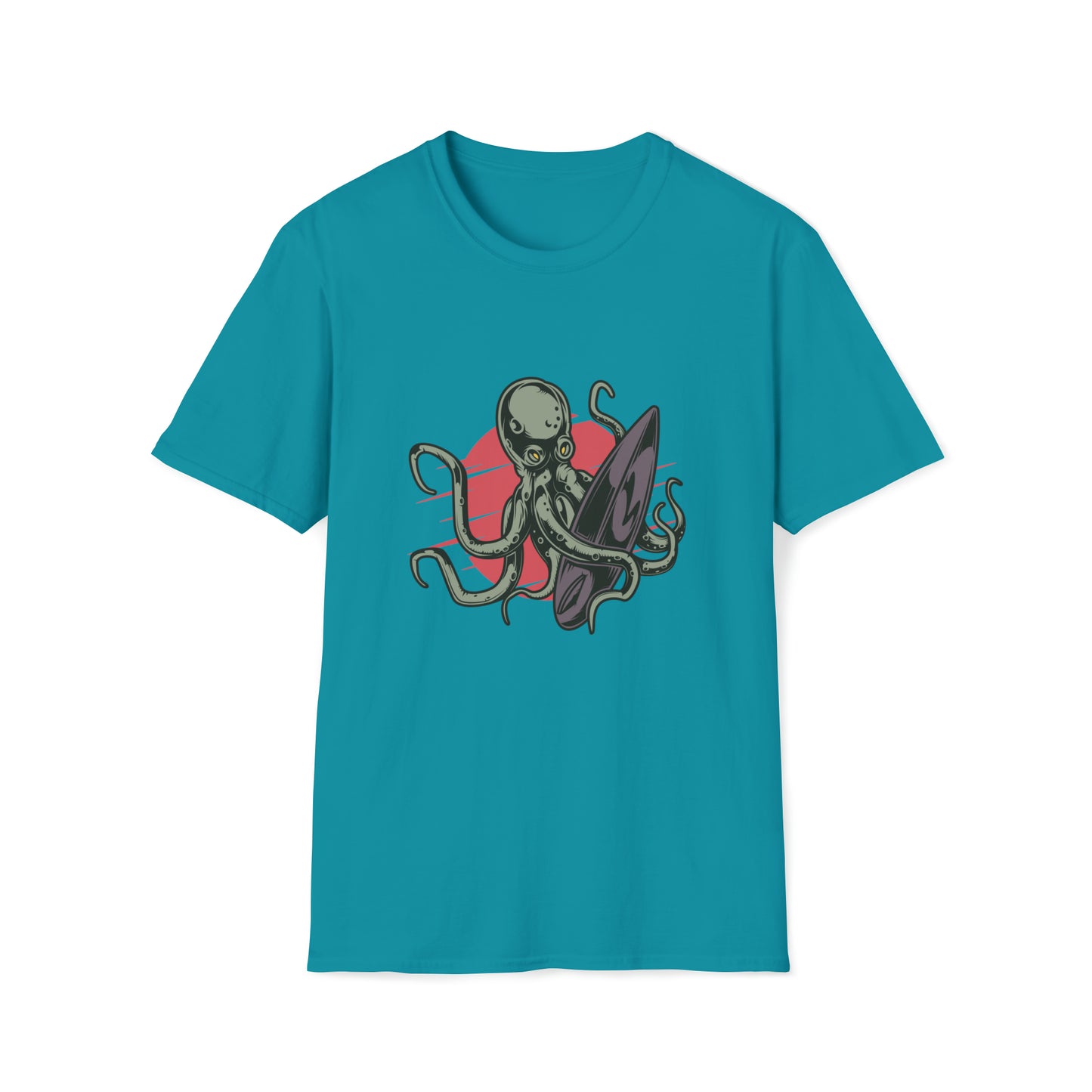 Octopus Surfing |Beach Lifestyle Shirts | Summer Vibe Apparel Tropical Blue