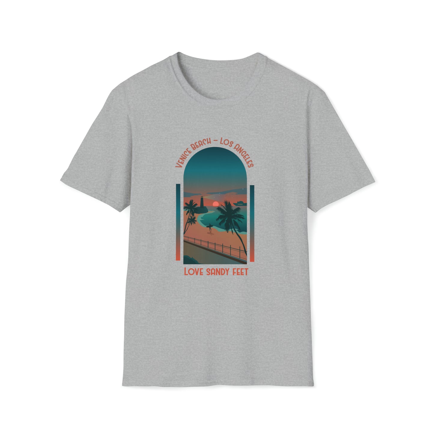 Venice Beach Sandy Feet |Beach Lifestyle Shirts | Summer Vibe Apparel Sport Grey