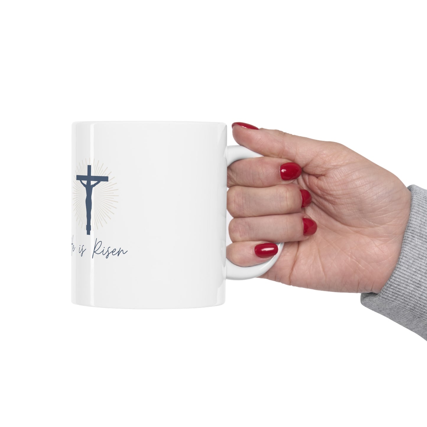 He is Risen mug, Jesus mug, Ceramic Mug 11oz, Christian Mug - SaviTraviDesigns