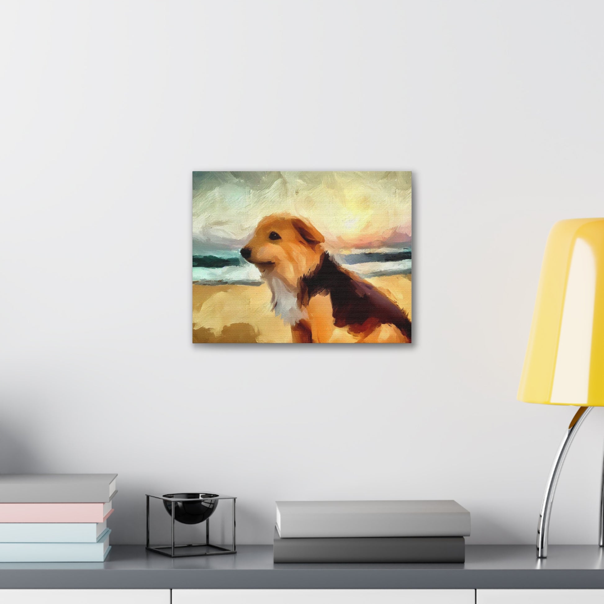 Dog wall art, ocean wall art, beach art, Canvas Gallery Wraps, Dog Beach - SaviTraviDesigns