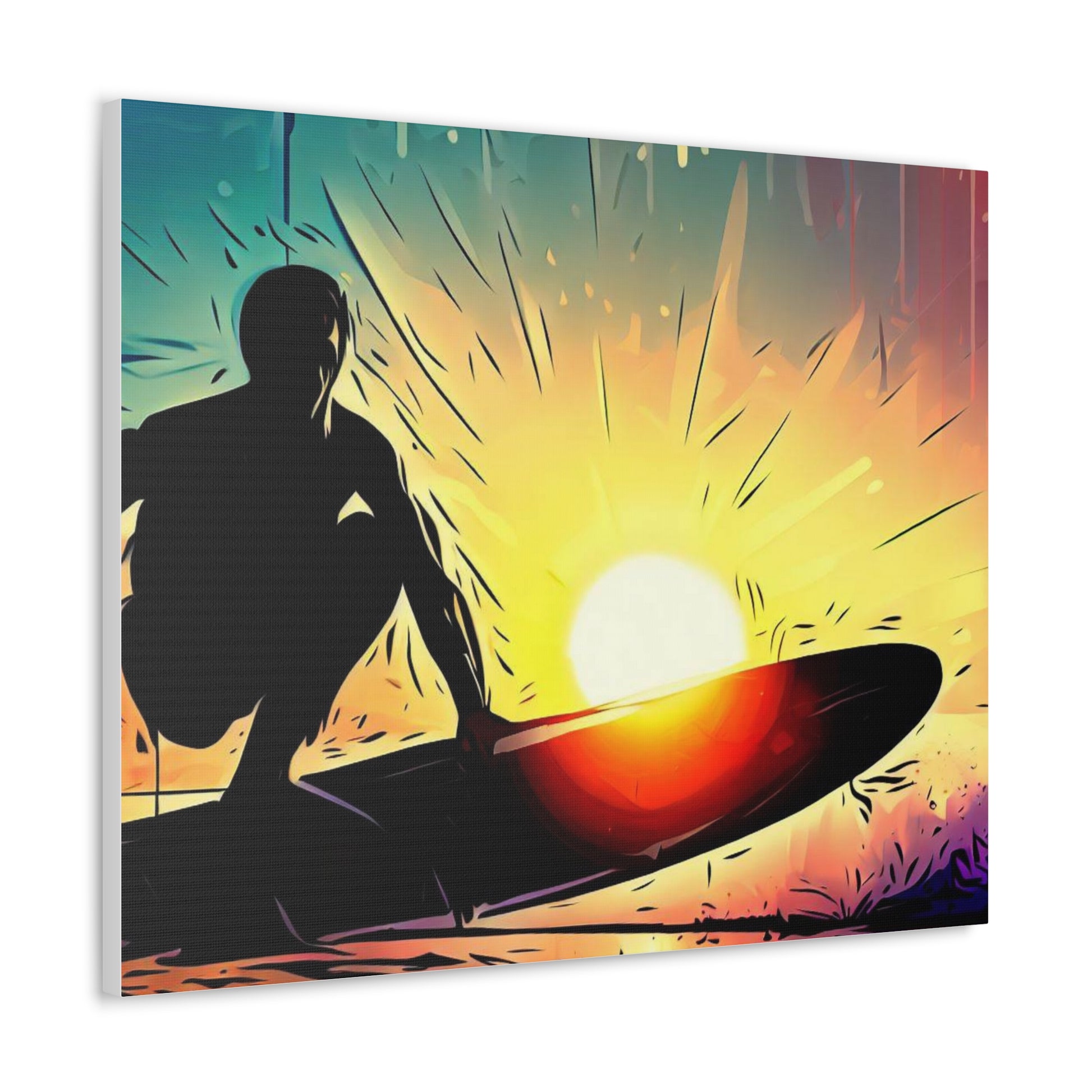 Surfer, Surfing Sunset, Graffiti-inspired home decor, Modern street art prints, Graffiti wall art, Street art canvas art, Graffiti artist prints - SaviTraviDesigns