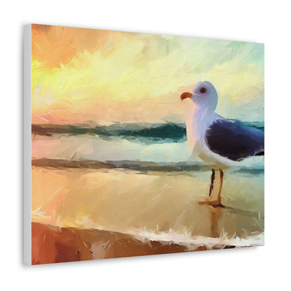 Seagull Beach, Beach wall art, Ocean wall art, Canvas Gallery Wraps