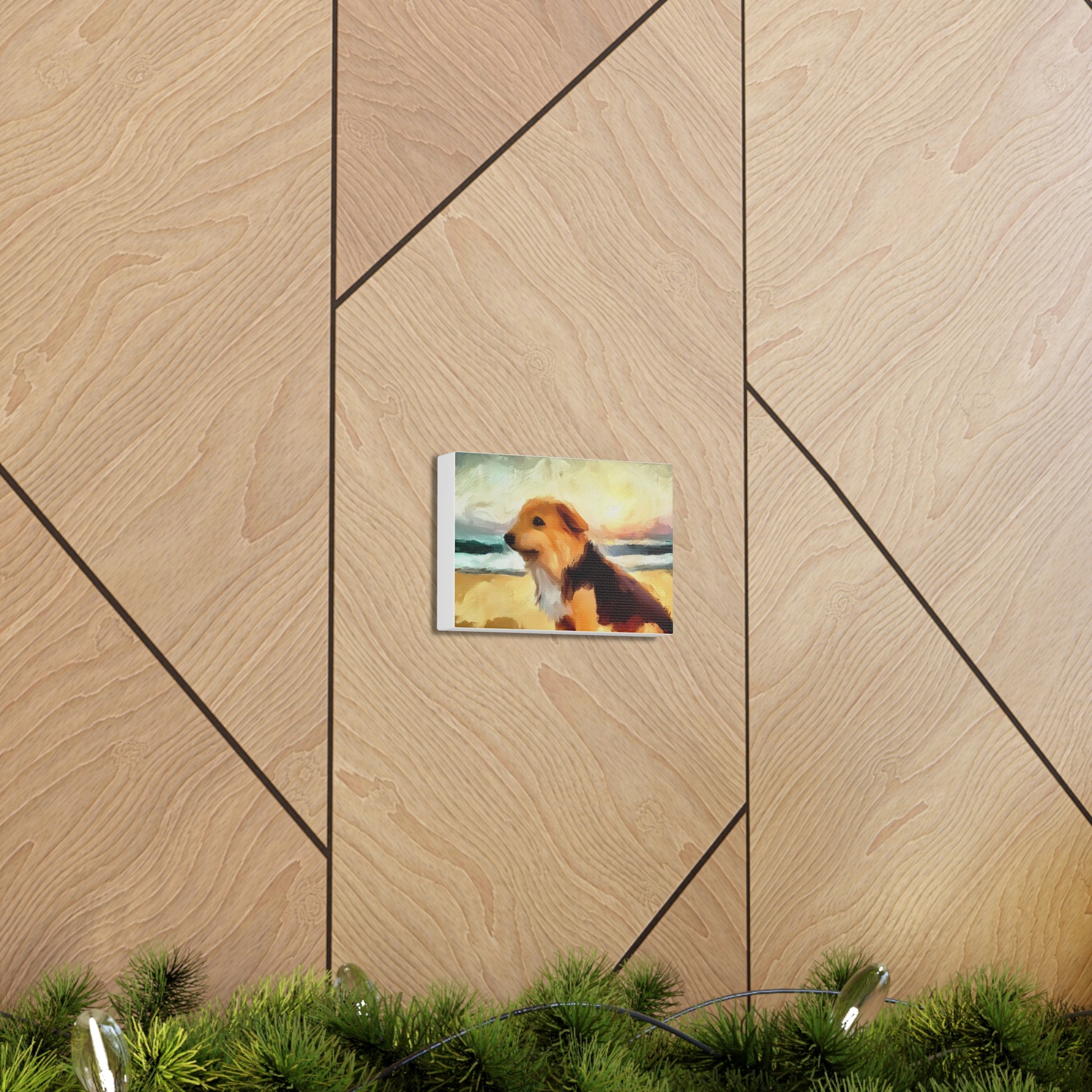 Dog wall art, ocean wall art, beach art, Canvas Gallery Wraps, Dog Beach - SaviTraviDesigns