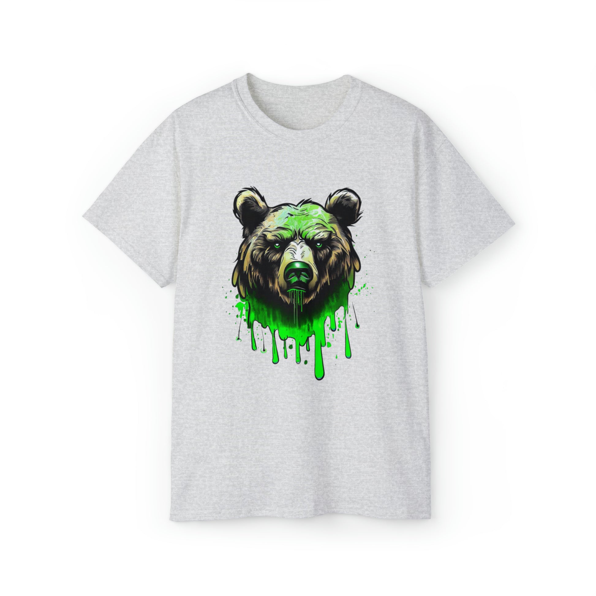 Graffiti Graphic Shirt, Street Art, Urban Art, Unisex Ultra Cotton Tee, Green Bear Ash