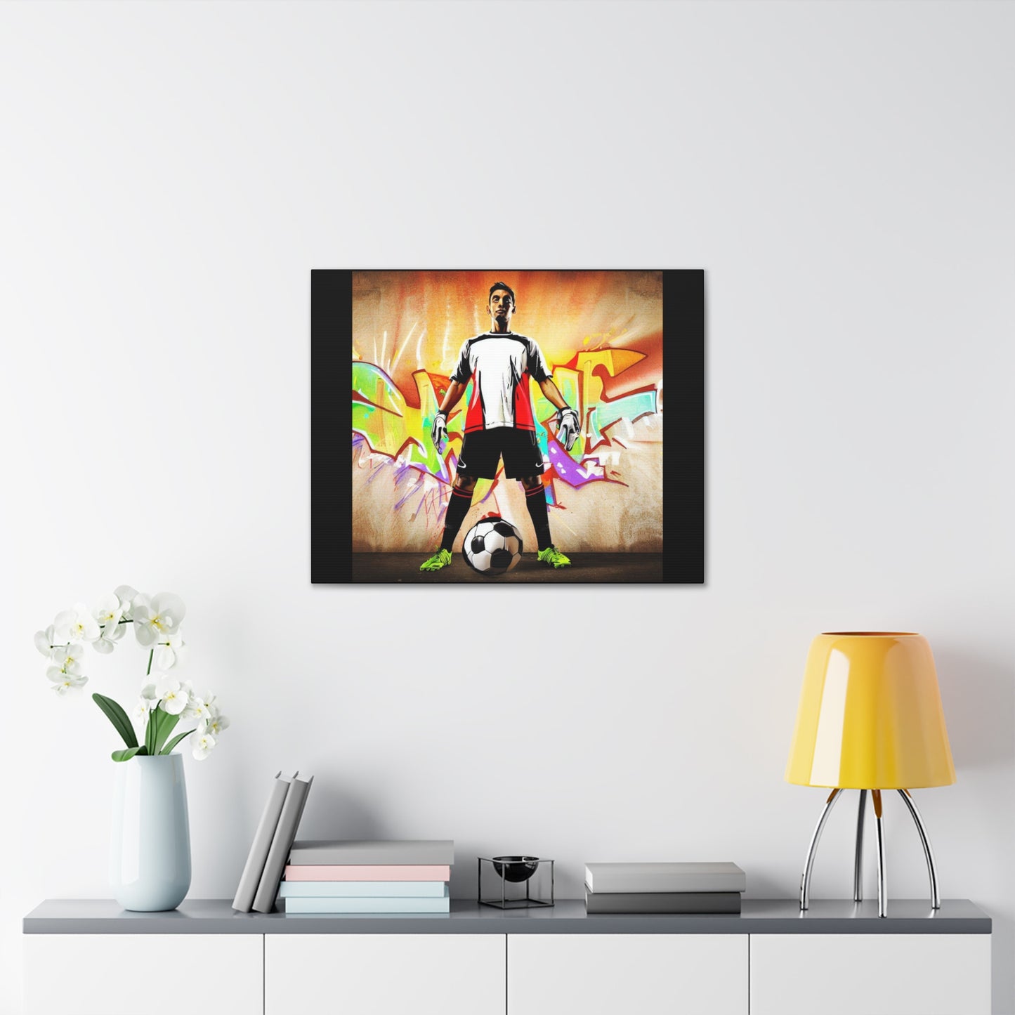 Soccer Player Graffiti Style Wall Art