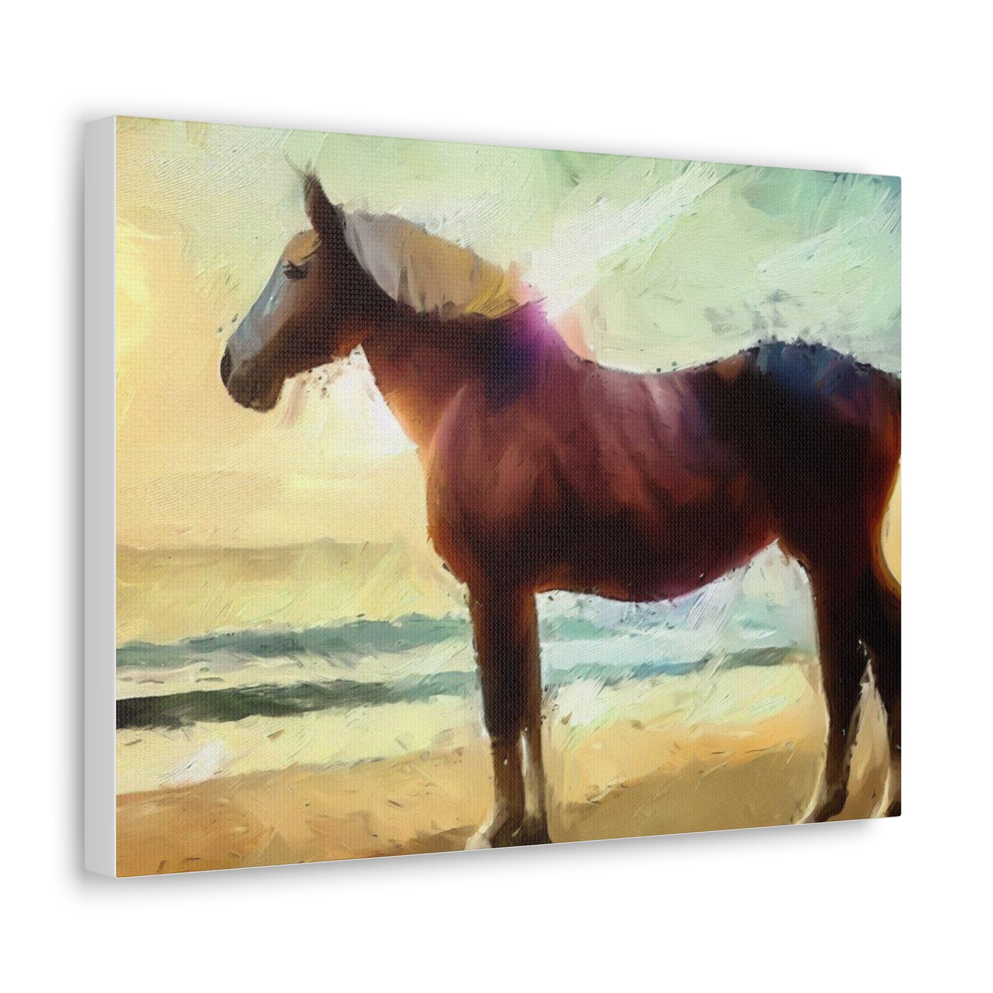 Horse wall art, Beach wall art, ocean wall art, Canvas Gallery Wraps, Horse Beach, Sunset Beach - SaviTraviDesigns