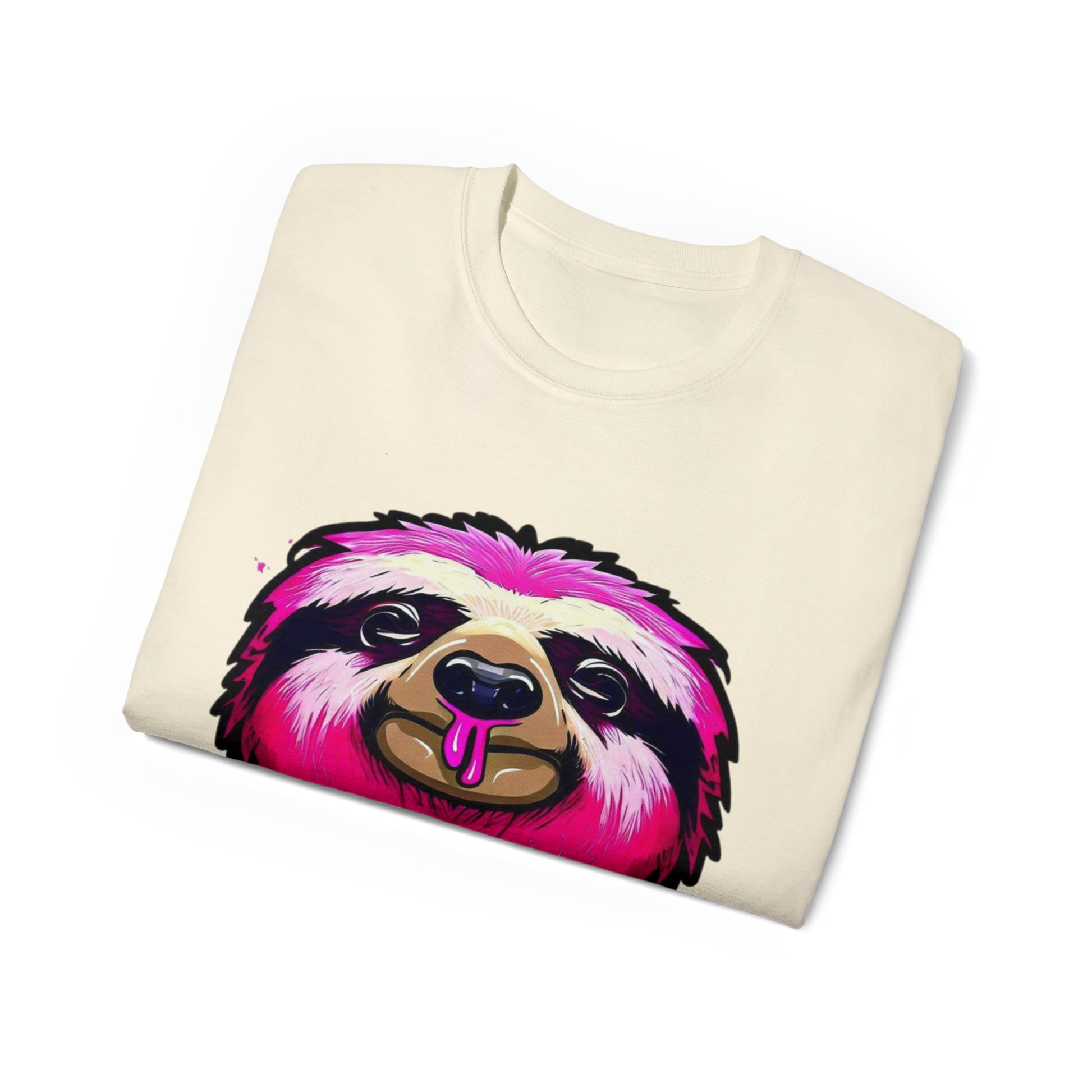 Graffiti Tshirt, Sloth Graphic T-Shirt, Unisex Ultra Cotton Tee, Pink Sloth - SaviTraviDesigns